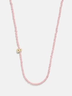 Rose Quartz Semi-Precious Initial Necklace - Rose Quartz -Baublebar 111197 G B