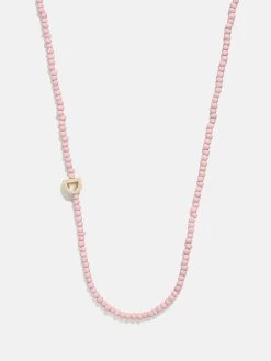Rose Quartz Semi-Precious Initial Necklace - Rose Quartz -Baublebar 111197 G D