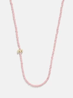 Rose Quartz Semi-Precious Initial Necklace - Rose Quartz -Baublebar 111197 G E