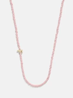 Rose Quartz Semi-Precious Initial Necklace - Rose Quartz -Baublebar 111197 G F