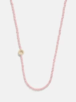 Rose Quartz Semi-Precious Initial Necklace - Rose Quartz -Baublebar 111197 G G