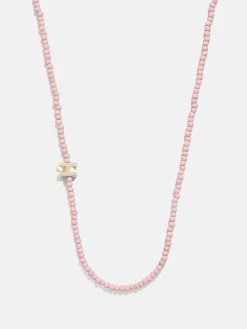 Rose Quartz Semi-Precious Initial Necklace - Rose Quartz -Baublebar 111197 G H