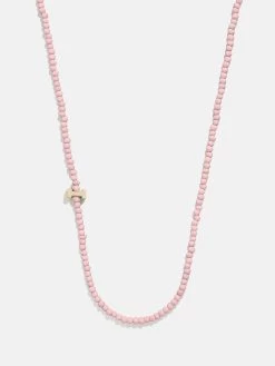 Rose Quartz Semi-Precious Initial Necklace - Rose Quartz -Baublebar 111197 G I