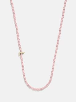 Rose Quartz Semi-Precious Initial Necklace - Rose Quartz -Baublebar 111197 G L