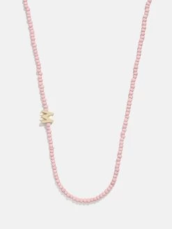 Rose Quartz Semi-Precious Initial Necklace - Rose Quartz -Baublebar 111197 G M