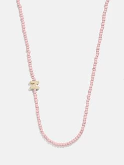Rose Quartz Semi-Precious Initial Necklace - Rose Quartz -Baublebar 111197 G N