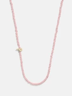 Rose Quartz Semi-Precious Initial Necklace - Rose Quartz -Baublebar 111197 G P