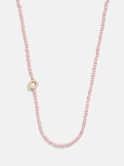 Rose Quartz Semi-Precious Initial Necklace - Rose Quartz -Baublebar 111197 G Q