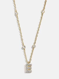 Pavé Initial Yasmine Necklace - Clear/Gold -Baublebar 112379 G E