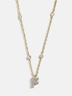 Pavé Initial Yasmine Necklace - Clear/Gold -Baublebar 112379 G F