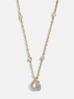 Pavé Initial Yasmine Necklace - Clear/Gold -Baublebar 112379 G G