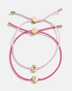 Kids' Cord Initial Bracelet Set - Pink -Baublebar 112407 G D