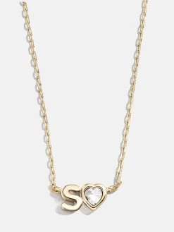Fiona Initial Necklace - Clear/Gold -Baublebar 112478 G S