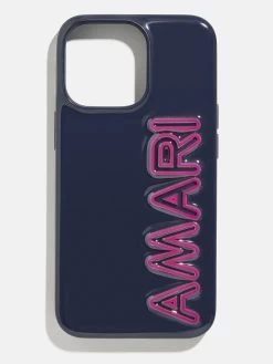 Fine Line Custom IPhone Case - Navy/Magenta