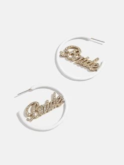 Wife Of The Party Earrings - White/Gold