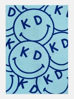 Show Me A Smile Custom Blanket - Light Blue / Dark Blue