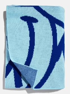 Show Me A Smile Custom Blanket - Light Blue / Dark Blue -Baublebar 114564 G 02