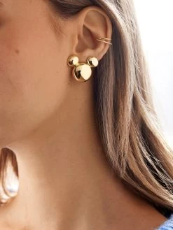 Mickey Mouse Disney Gold Earrings - Gold -Baublebar 114601 m