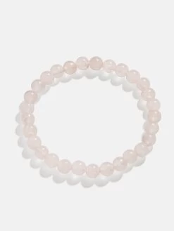 Cameron Semi-Precious Bracelet - Rose Quartz Stone 7 Cameron Semi-Precious Bracelet - Rose Quartz Stone -Baublebar 114628 G 02