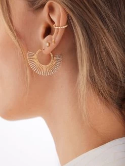 Sundar Earrings - Large Gold/Clear -Baublebar 114637 m