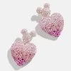 Mickey Mouse Disney Heart Earrings - Pink