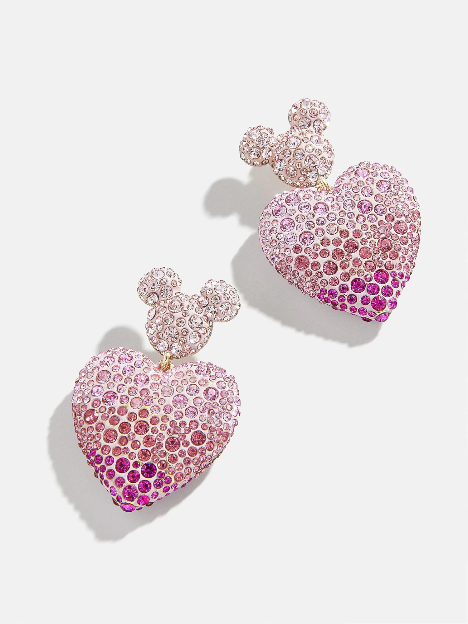 Mickey Mouse Disney Heart Earrings - Pink 3 Mickey Mouse Disney Heart Earrings - Pink