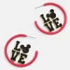 Mickey Mouse Disney Love Earring Hoops - Red -Baublebar 115054 G 01