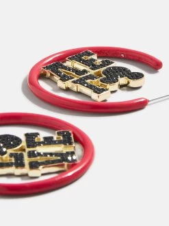 Mickey Mouse Disney Love Earring Hoops - Red -Baublebar 115054 G 02