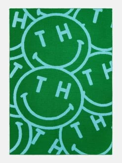 Show Me A Smile Custom Blanket - Green/Blue