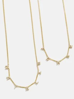 Mini 18K Gold Custom Spaced Letter Name Necklace -Baublebar 115931 G 02
