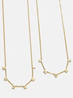 Mini 18K Gold Custom Spaced Letter Name Necklace -Baublebar 115932 G 02