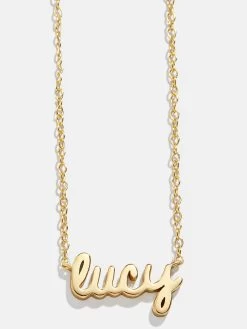 18K Gold Mini Custom Nameplate Necklace - Small -Baublebar 116050 G 03