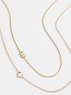 Maya Brenner Asymmetrical Custom Initial Necklace - Single Letter