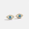 Ivy 18K Gold Stud Earrings - Blue 1 Ivy 18K Gold Stud Earrings - Blue -Baublebar 48640 G 01 2327ef68 9756 4980 8c31 f3b7b3edcd77