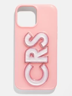 Block Font Custom IPhone Case - Blush/Mother Of Pearl
