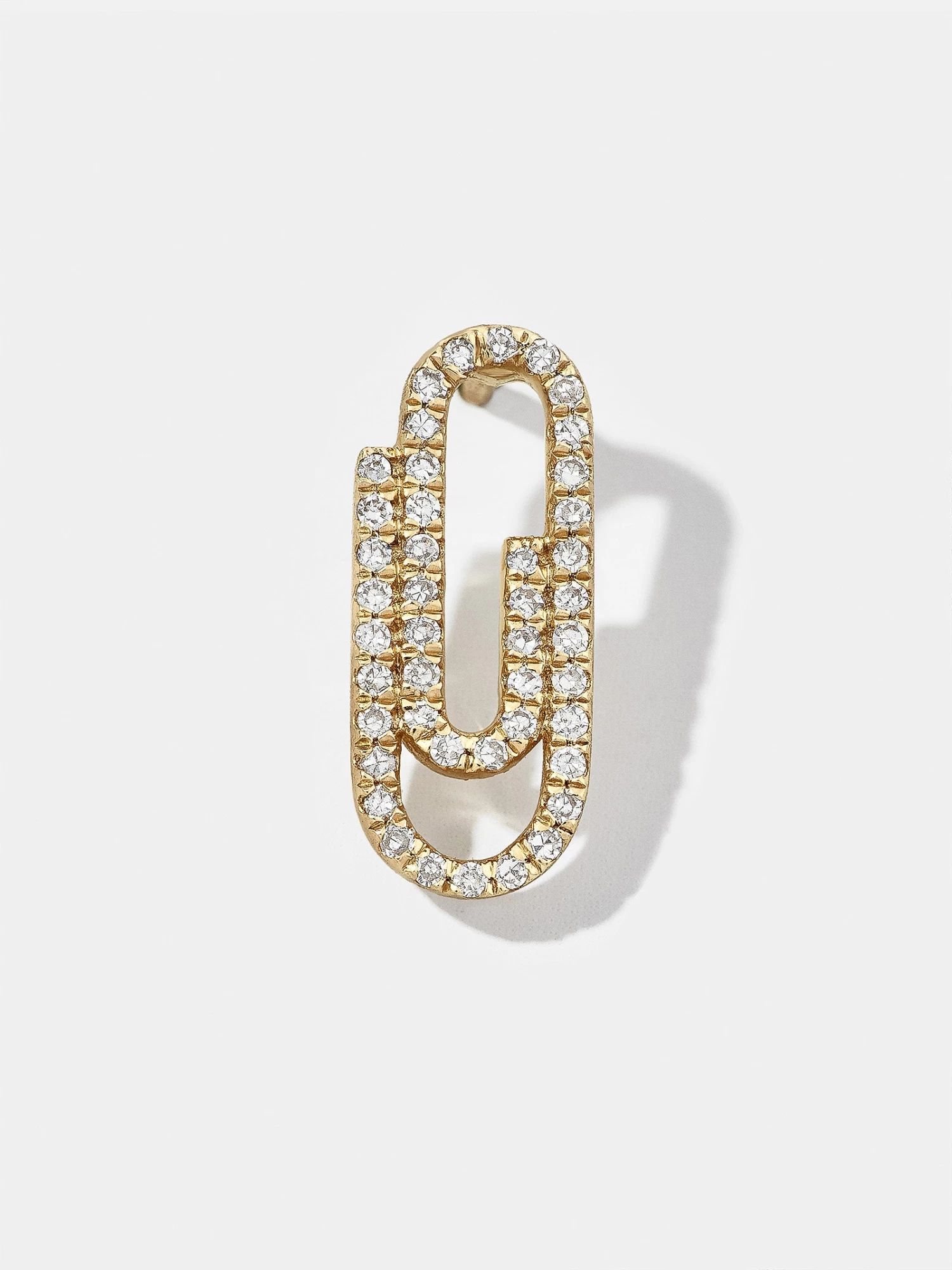 14K Gold Graffetta Stud Earring - Clear/Gold 3 14K Gold Graffetta Stud Earring - Clear/Gold