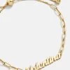 14K Gold Paperclip Chain Custom Nameplate Bracelet - Gold -Baublebar 55137 G 01