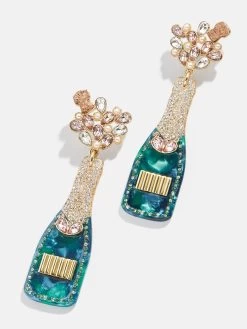 Drink Statement Earrings - Champagne Bottle
