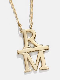 14K Gold Stacked Initial Custom Necklace - Gold -Baublebar 56812 g 01 v2