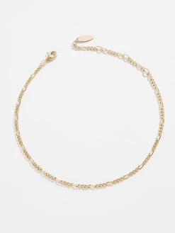 Figaro 14K Gold Anklet - Gold 7 Figaro 14K Gold Anklet - Gold -Baublebar 57351 g 02