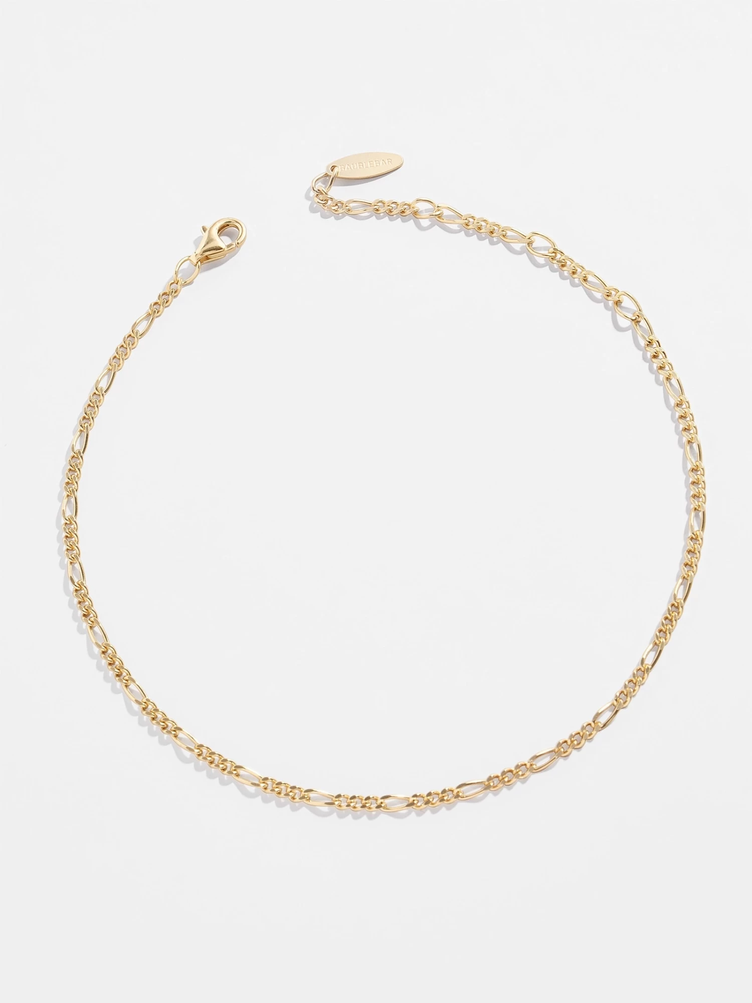 Figaro 14K Gold Anklet - Gold 5 Figaro 14K Gold Anklet - Gold - Image 3