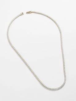 Bennett 18K Gold Tennis Necklace - 18K Gold Plated Sterling Silver -Baublebar 57516 g 01