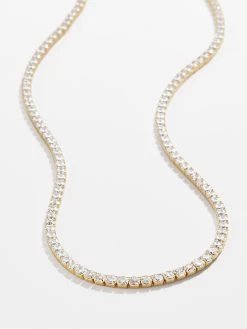 Bennett 18K Gold Tennis Necklace - 18K Gold Plated Sterling Silver