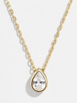 18K Gold Teardrop Birthstone Necklace -Baublebar 57754 g 01