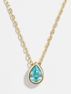 18K Gold Teardrop Birthstone Necklace -Baublebar 57756 g 01