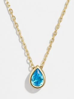 18K Gold Teardrop Birthstone Necklace -Baublebar 57757 g 01