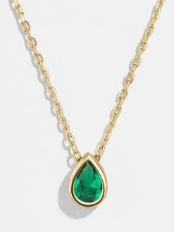 18K Gold Teardrop Birthstone Necklace -Baublebar 57758 g 01