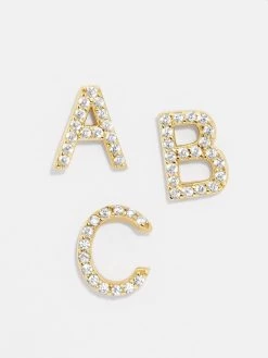 Single 18K Gold Initial Earring