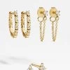 Lydia 18K Gold Earring Set - Clear/Gold 2 Lydia 18K Gold Earring Set - Clear/Gold -Baublebar 57949 g 01 v2
