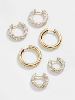 Lucy Earring Set - Gold/Pavé